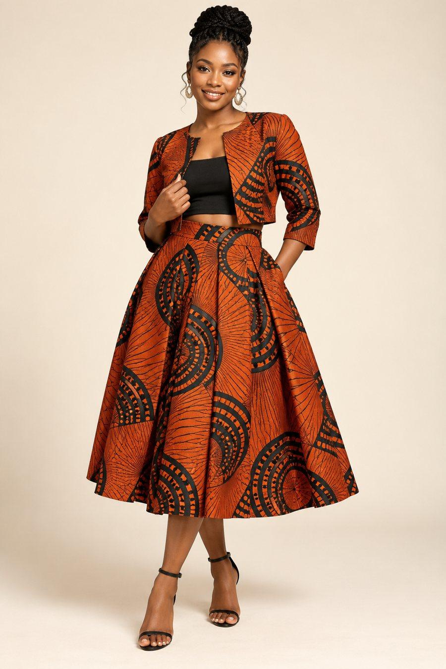 Ensemble jupe et boléro Terracotta